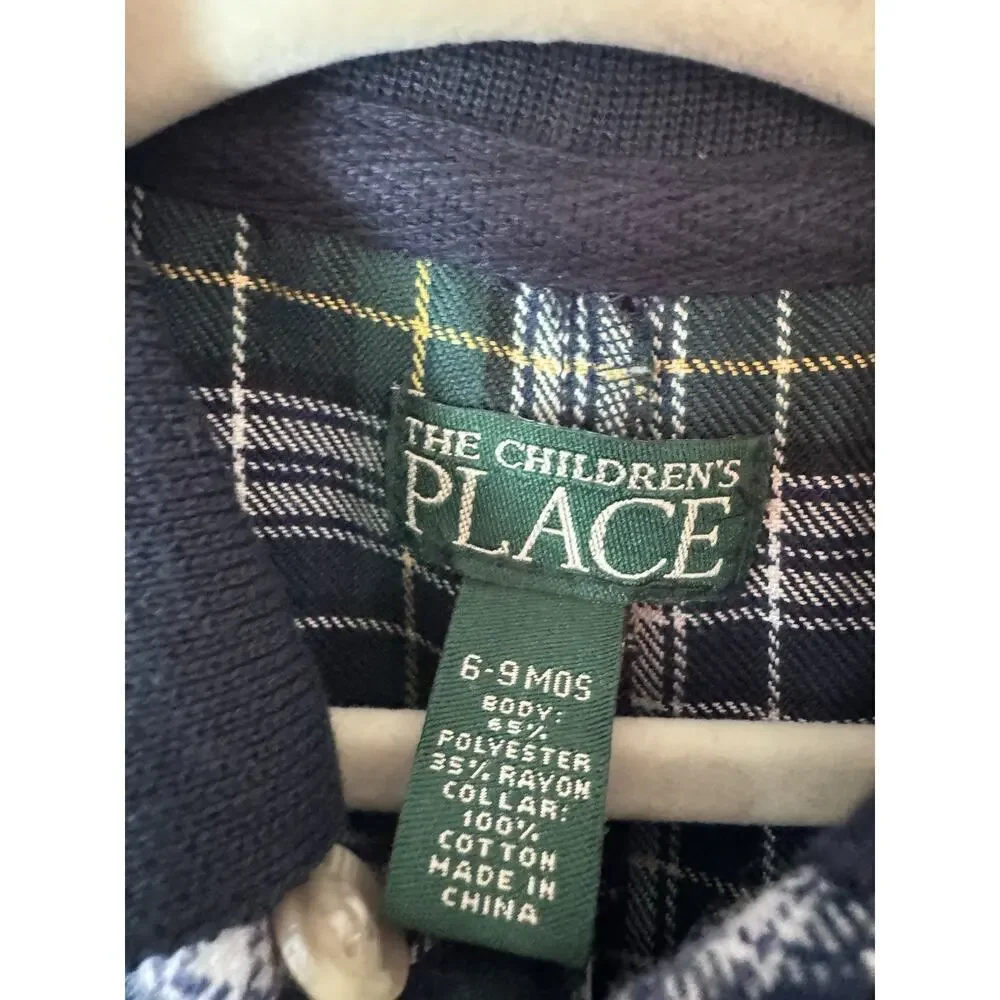 Vintage The Children's Place Flannel Romper baby Unisex 6-9 Months Y2K NWT